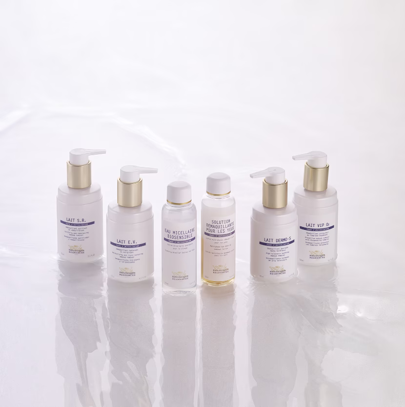 A collection of Biologique Recherche cleansers.